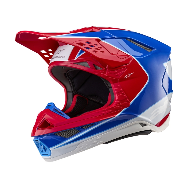 Motokrosová prilba Alpinestars Supertech S-M10 Aeon fluo červeno-modrá
