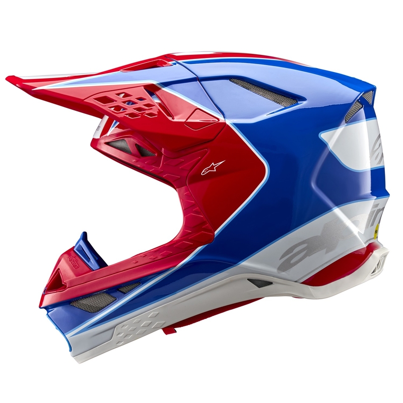 Motokrosová prilba Alpinestars Supertech S-M10 Aeon fluo červeno-modrá