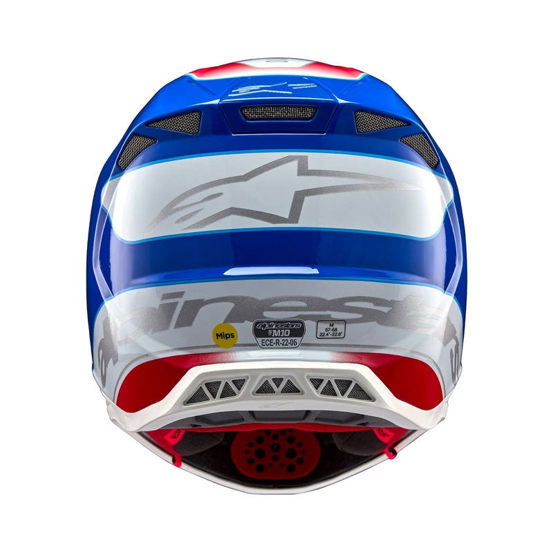 Motokrosová prilba Alpinestars Supertech S-M10 Aeon fluo červeno-modrá