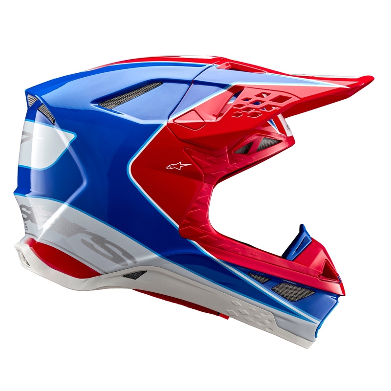 Motokrosová prilba Alpinestars Supertech S-M10 Aeon fluo červeno-modrá