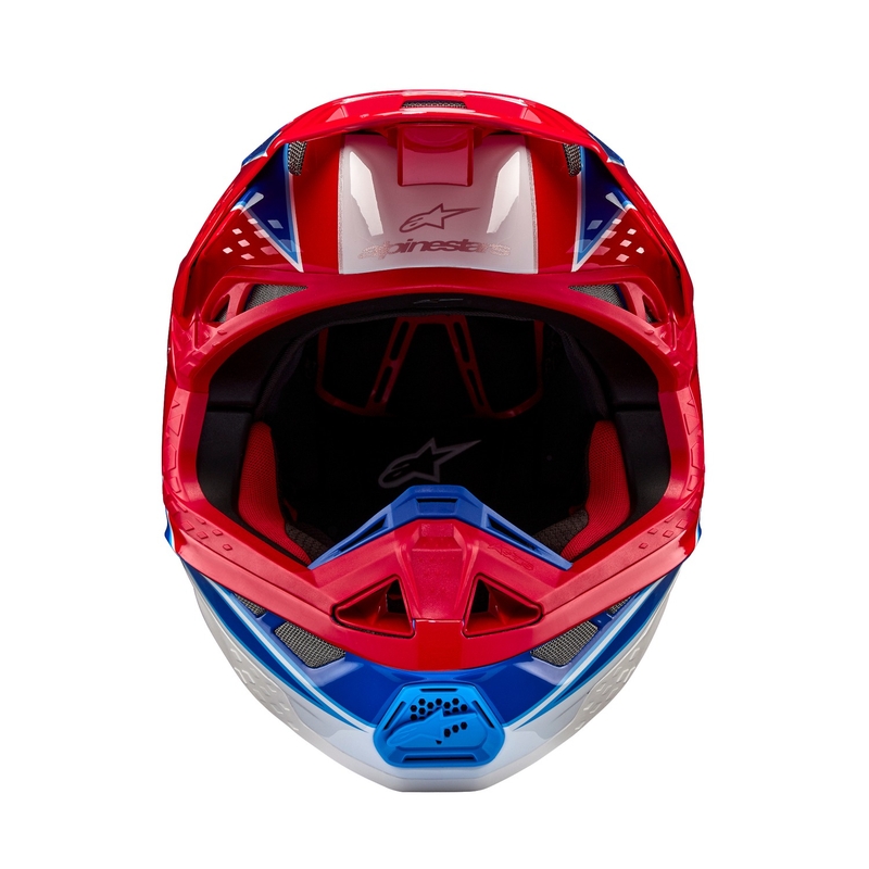 Motokrosová prilba Alpinestars Supertech S-M10 Aeon fluo červeno-modrá