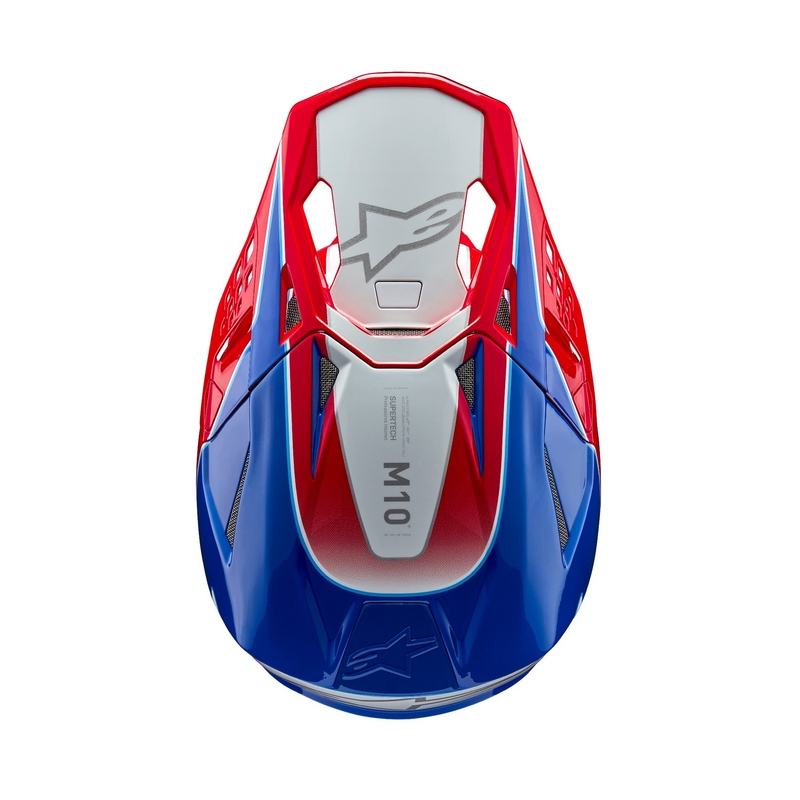 Motokrosová prilba Alpinestars Supertech S-M10 Aeon fluo červeno-modrá