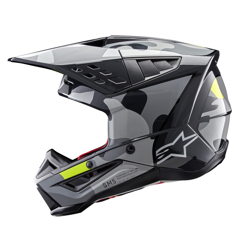 Motokrosová prilba Alpinestars S-M5 Rover 2 tmavo šedo-fluo žltá