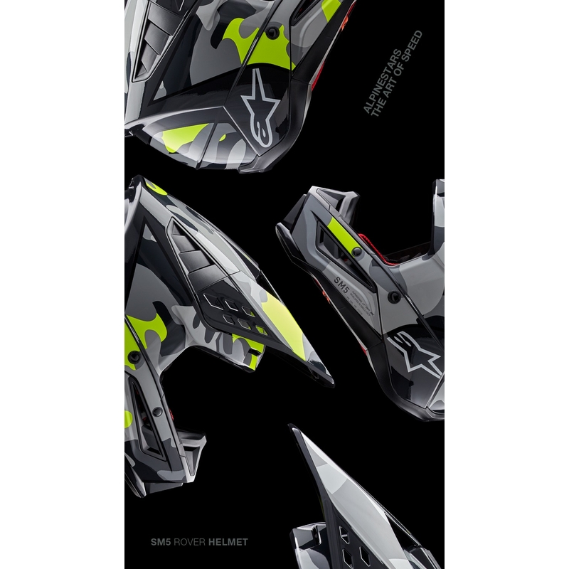 Motokrosová prilba Alpinestars S-M5 Rover 2 tmavo šedo-fluo žltá