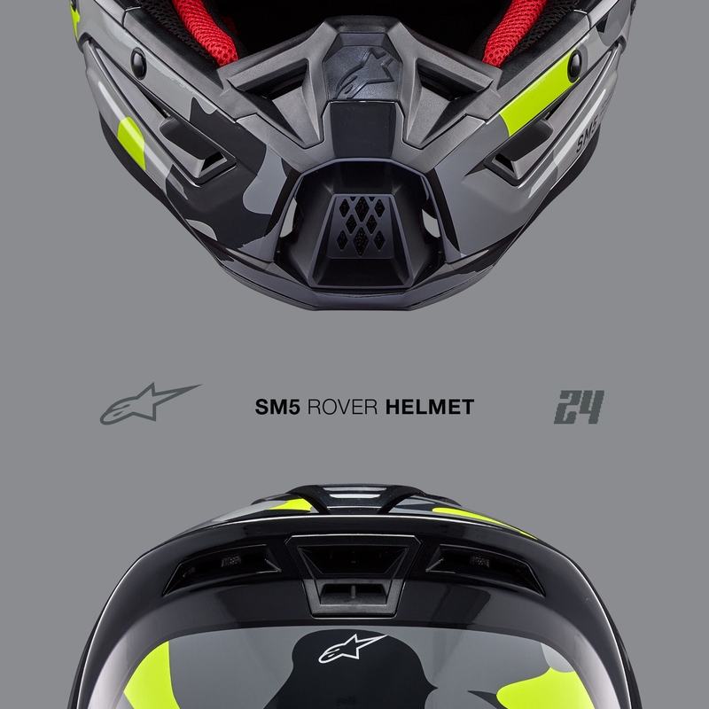 Motokrosová prilba Alpinestars S-M5 Rover 2 tmavo šedo-fluo žltá