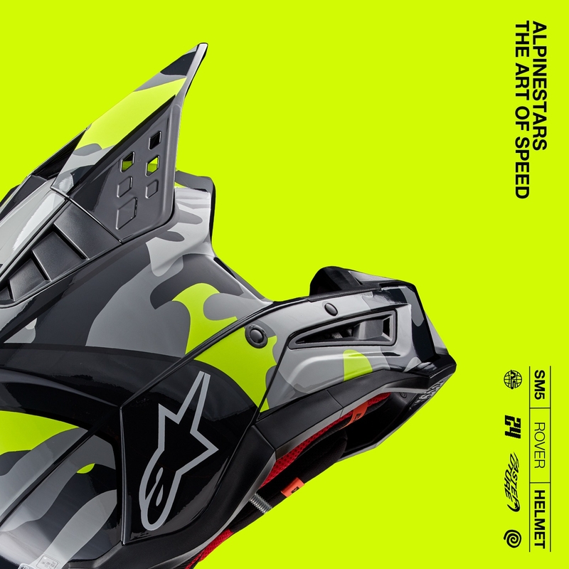 Motokrosová prilba Alpinestars S-M5 Rover 2 tmavo šedo-fluo žltá