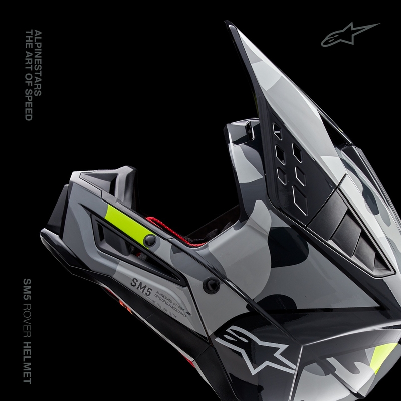 Motokrosová prilba Alpinestars S-M5 Rover 2 tmavo šedo-fluo žltá