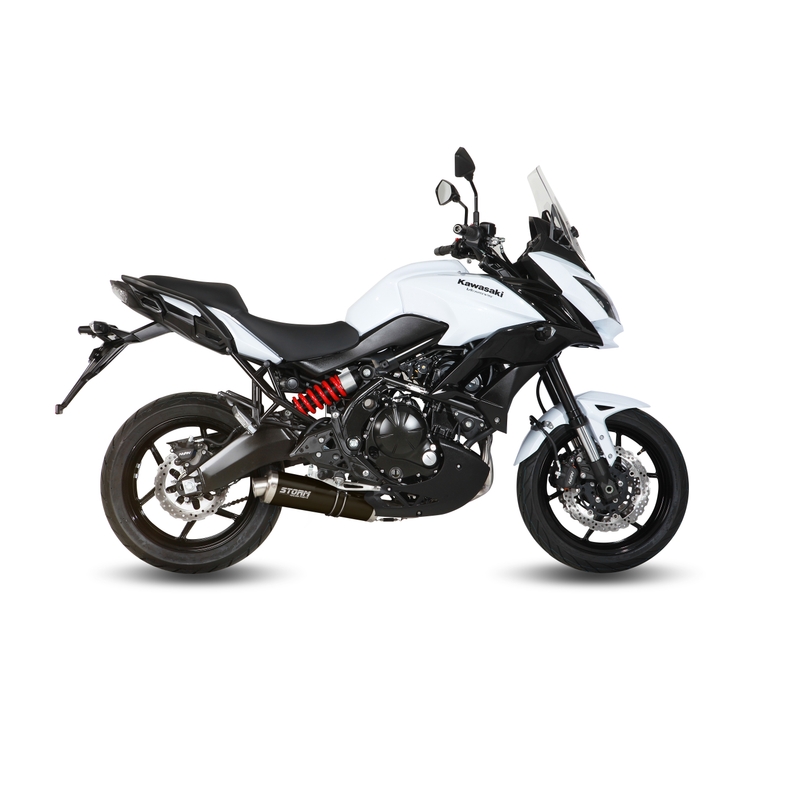 Výfuk kompletný 2x1 STORM OVAL Oceľovo čierna pre KAWASAKI Versys 650 2015-2020