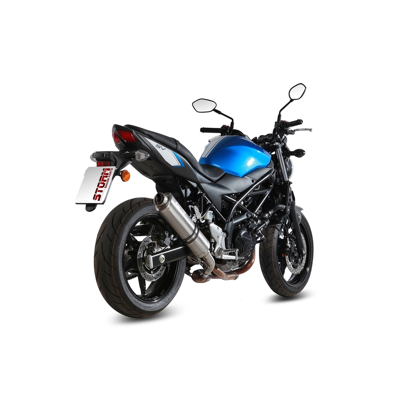 Koncovka výfuku STORM OVAL nerez pre SUZUKI SV 650 / S 2016-2024, SUZUKI SV 650 X 2016-2024