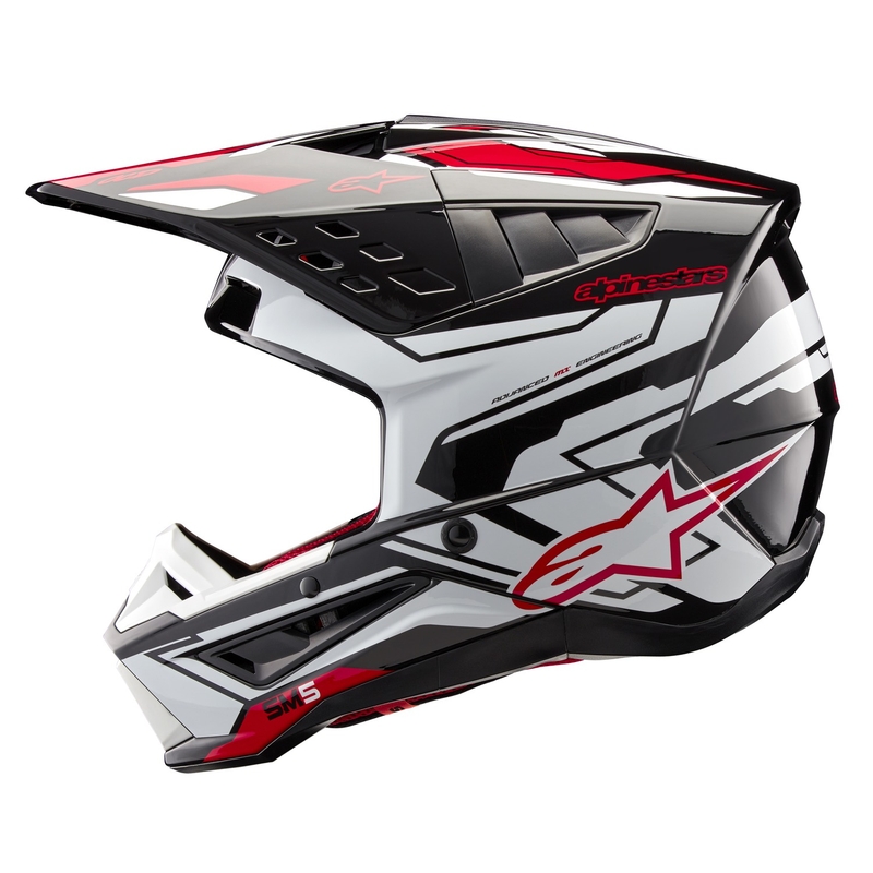 Motokrosová prilba Alpinestars S-M5 Action 2 čierno-bielo-fluo červená