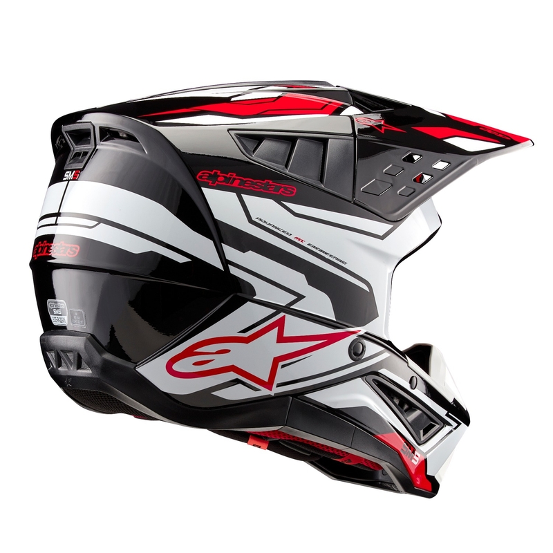 Motokrosová prilba Alpinestars S-M5 Action 2 čierno-bielo-fluo červená