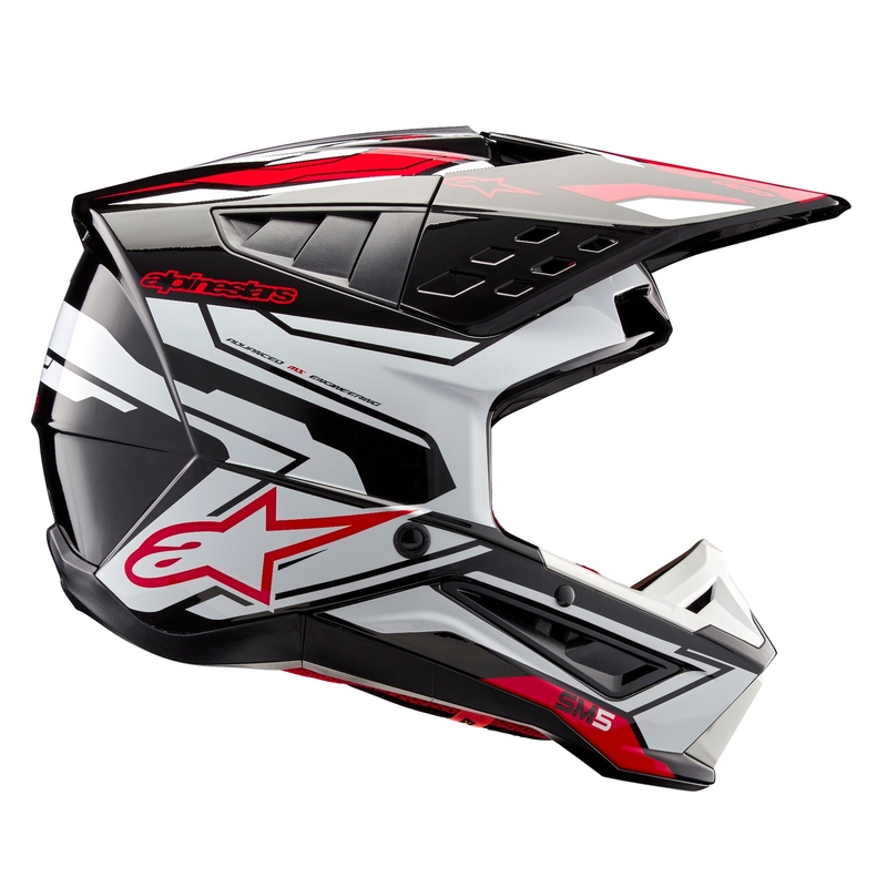 Motokrosová prilba Alpinestars S-M5 Action 2 čierno-bielo-fluo červená