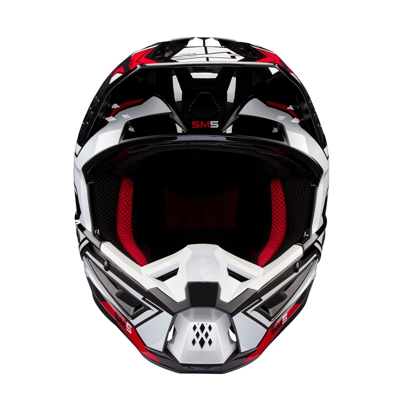 Motokrosová prilba Alpinestars S-M5 Action 2 čierno-bielo-fluo červená