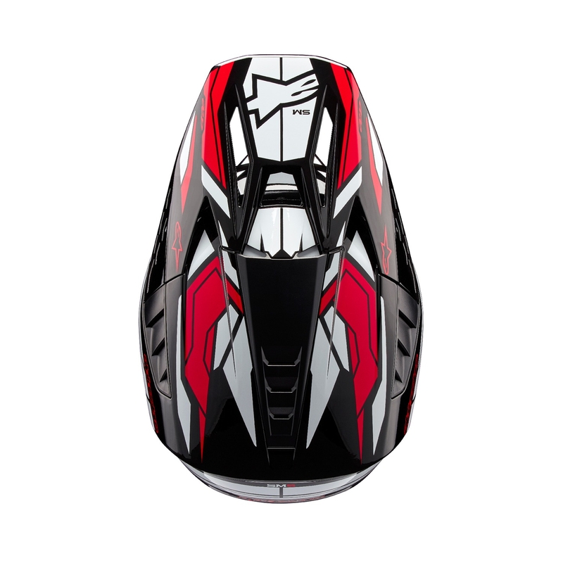 Motokrosová prilba Alpinestars S-M5 Action 2 čierno-bielo-fluo červená