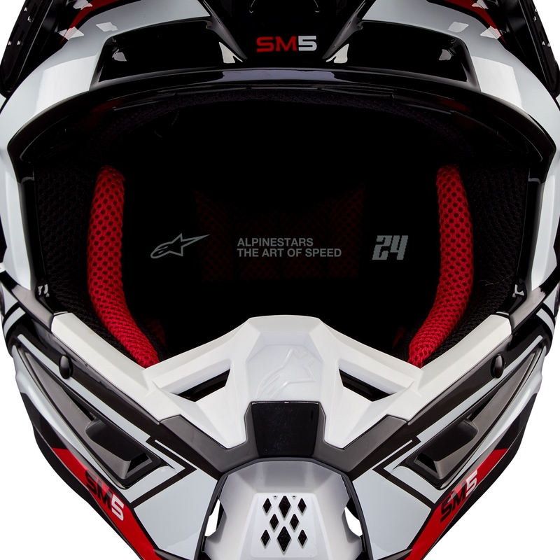 Motokrosová prilba Alpinestars S-M5 Action 2 čierno-bielo-fluo červená