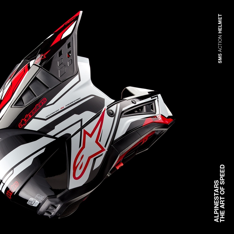 Motokrosová prilba Alpinestars S-M5 Action 2 čierno-bielo-fluo červená