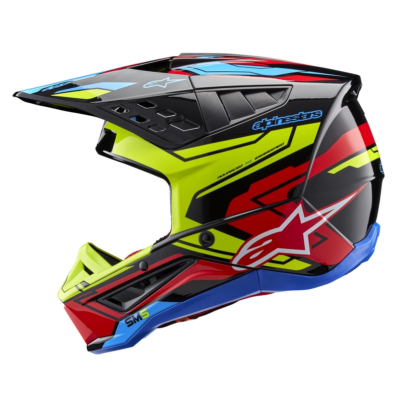 Motokrosová prilba Alpinestars S-M5 Action 2 fluo žlto-fluo červená