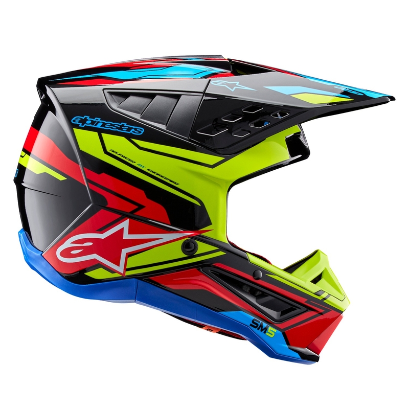 Motokrosová prilba Alpinestars S-M5 Action 2 fluo žlto-fluo červená