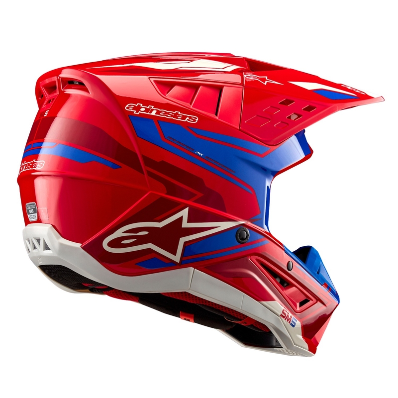 Motokrosová prilba Alpinestars S-M5 Action 2 fluo červeno-modrá