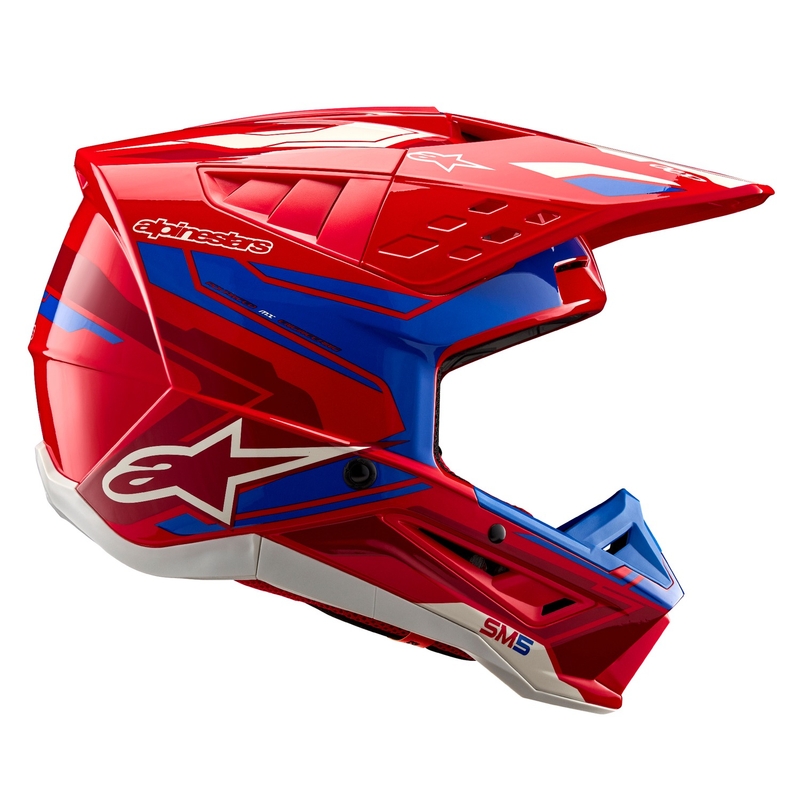 Motokrosová prilba Alpinestars S-M5 Action 2 fluo červeno-modrá