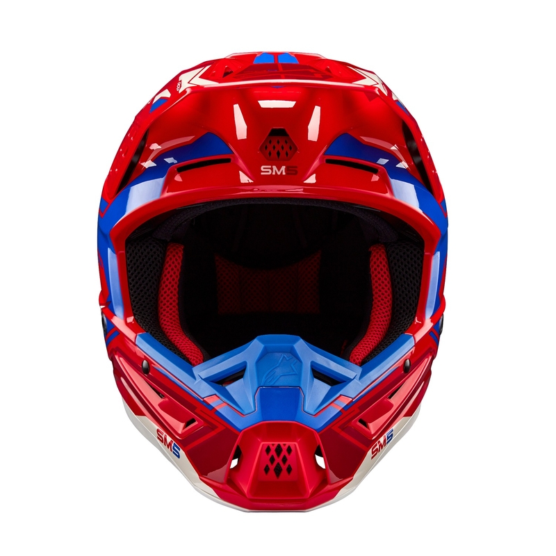 Motokrosová prilba Alpinestars S-M5 Action 2 fluo červeno-modrá