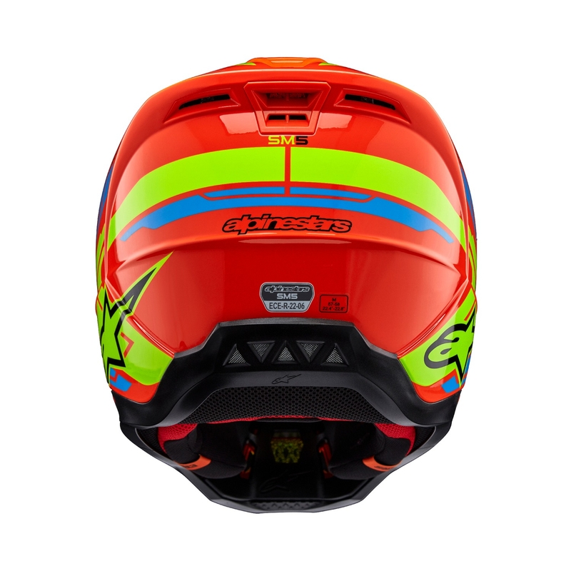 Motokrosová prilba Alpinestars S-M5 Action 2 fluo oranžovo-svetlo modro-fluo žltá
