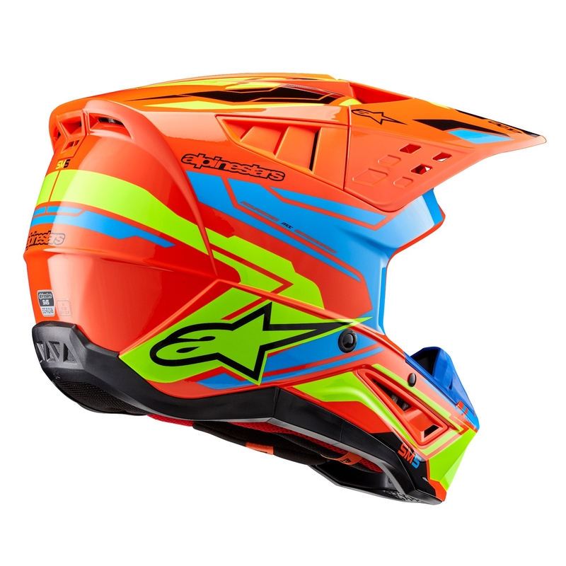 Motokrosová prilba Alpinestars S-M5 Action 2 fluo oranžovo-svetlo modro-fluo žltá