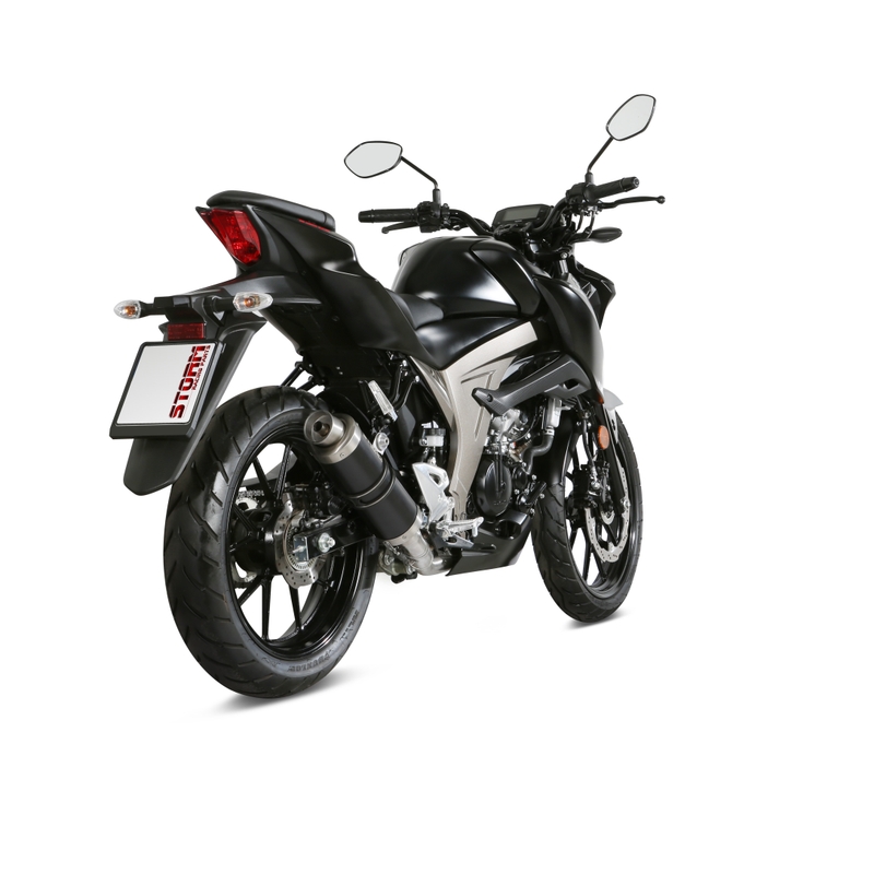 Výfuk kompletný 1x1 STORM GP Oceľovo čierna pre SUZUKI GSX-S 125 2017-2021, SUZUKI GSX-R 125 2017-2021