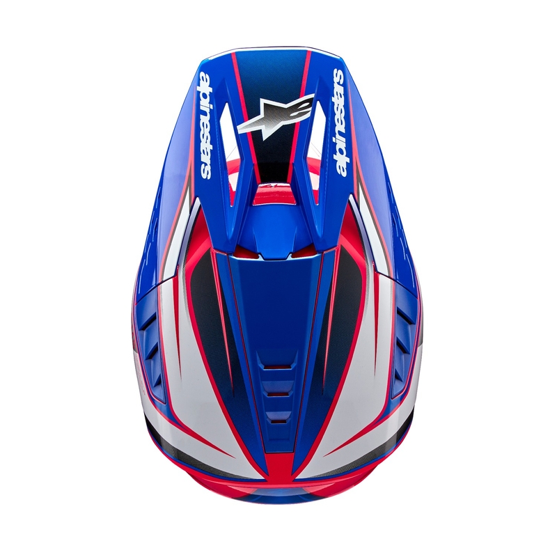 Motokrosová prilba Alpinestars S-M5 Sail bielo-ružovo-modrá