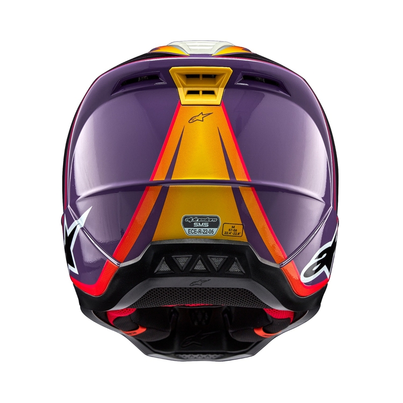 Motokrosová prilba Alpinestars S-M5 Sail fialovo-čierno-strieborná