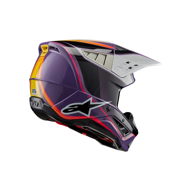 Motokrosová prilba Alpinestars S-M5 Sail fialovo-čierno-strieborná