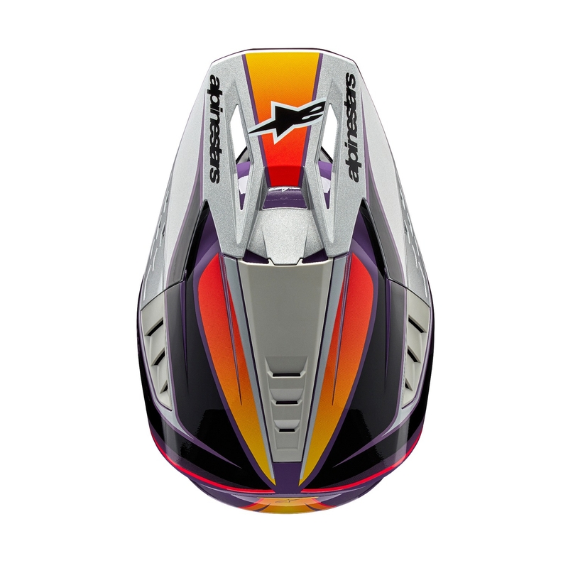 Motokrosová prilba Alpinestars S-M5 Sail fialovo-čierno-strieborná