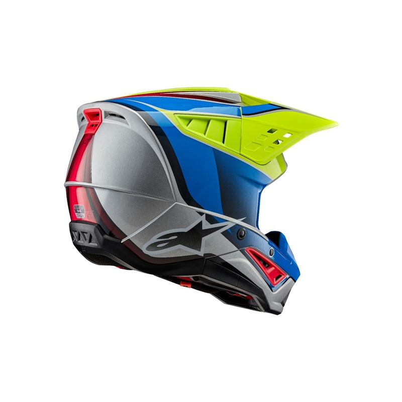 Motokrosová prilba Alpinestars S-M5 Sail fluo žlto-modro-strieborná