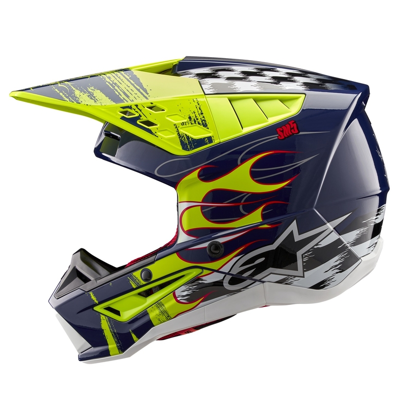 Motokrosová prilba Alpinestars S-M5 Rash modro-fluo žltá