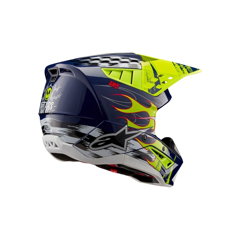 Motokrosová prilba Alpinestars S-M5 Rash modro-fluo žltá