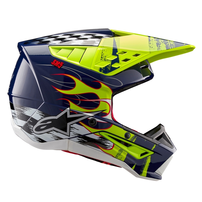 Motokrosová prilba Alpinestars S-M5 Rash modro-fluo žltá
