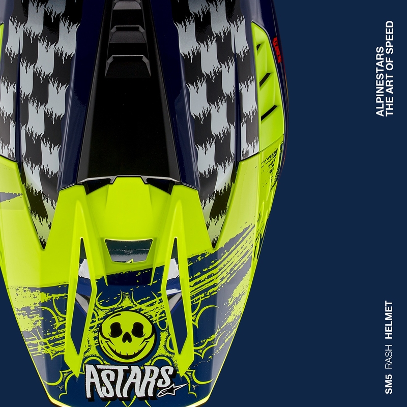 Motokrosová prilba Alpinestars S-M5 Rash modro-fluo žltá