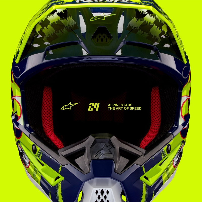 Motokrosová prilba Alpinestars S-M5 Rash modro-fluo žltá