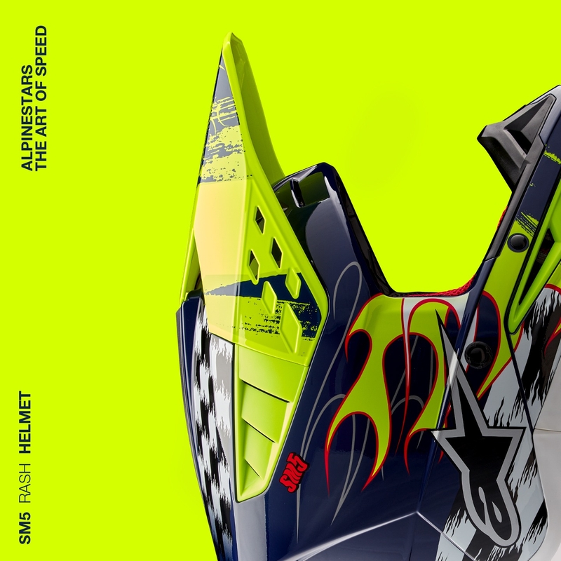 Motokrosová prilba Alpinestars S-M5 Rash modro-fluo žltá