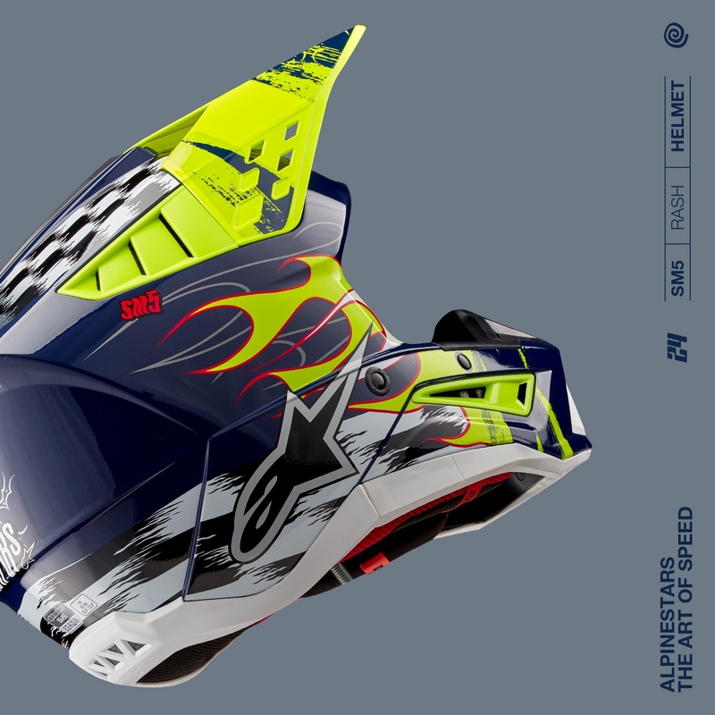 Motokrosová prilba Alpinestars S-M5 Rash modro-fluo žltá