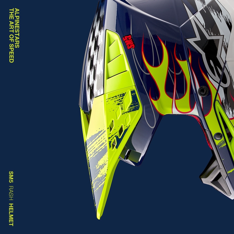 Motokrosová prilba Alpinestars S-M5 Rash modro-fluo žltá