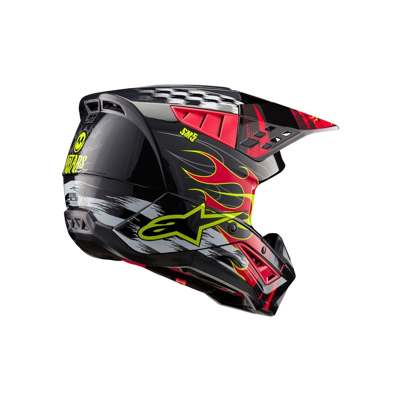 Motokrosová prilba Alpinestars S-M5 Rash šedo-fluo červená