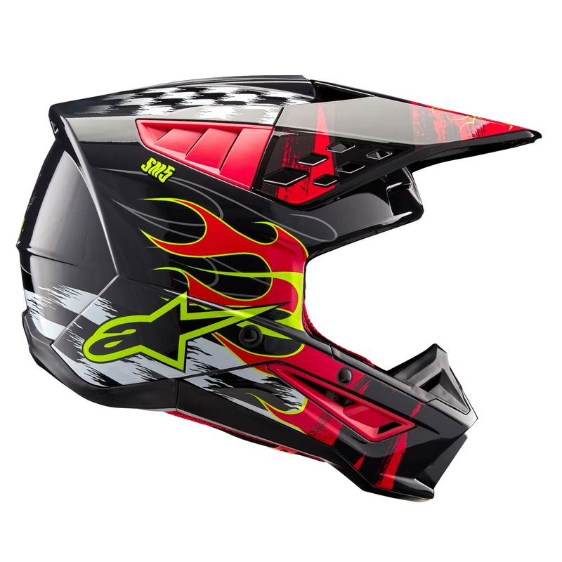Motokrosová prilba Alpinestars S-M5 Rash šedo-fluo červená