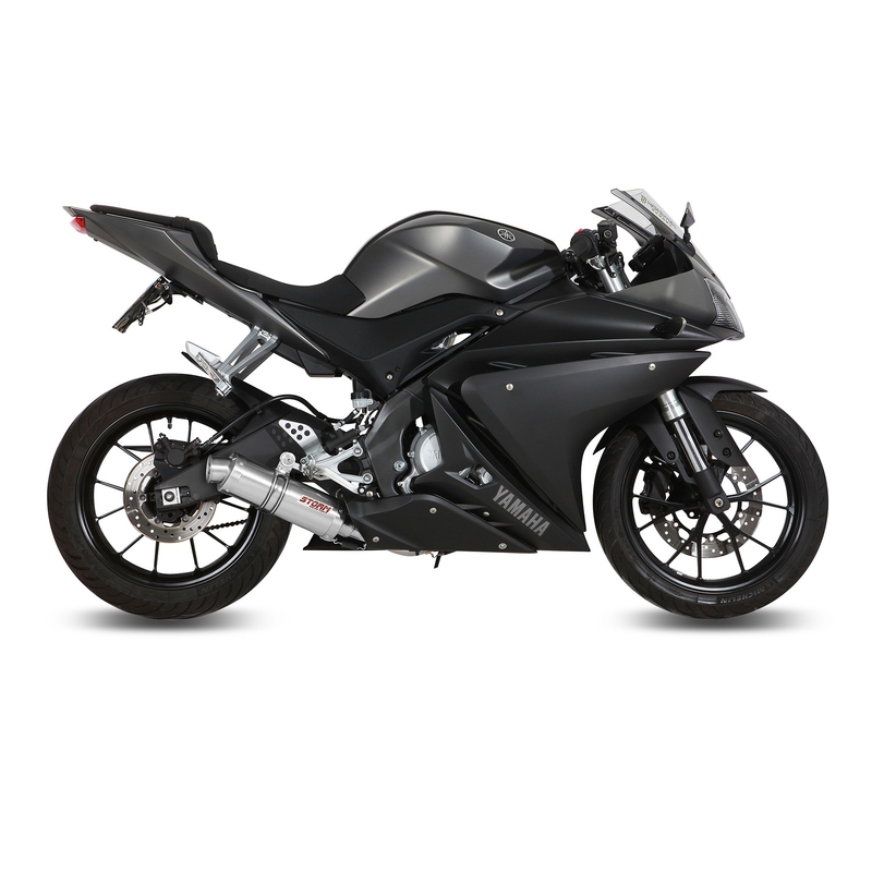 Výfuk kompletný 1x1 STORM GP nerez pre YAMAHA YZF-R 125 2014-2018, YAMAHA MT 125 2015-2019