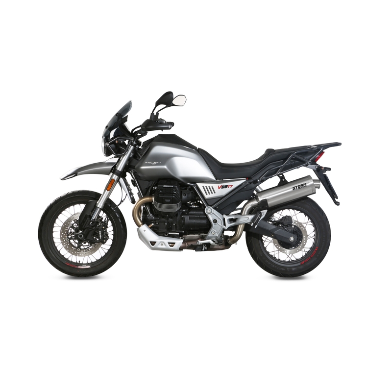 Koncovka výfuku STORM OVAL nerez pre MOTO GUZZI V 85 TT 850 / Travel 2019-2024