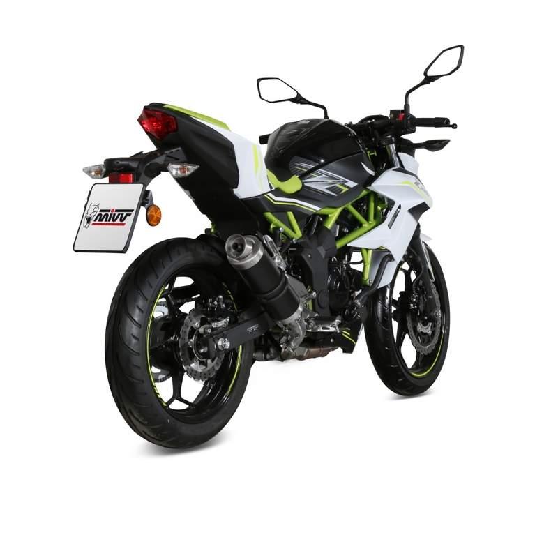 Koncovka výfuku STORM GP Oceľovo čierna pre KAWASAKI Z 125 2019-2024, KAWASAKI Ninja 125 2019-2024