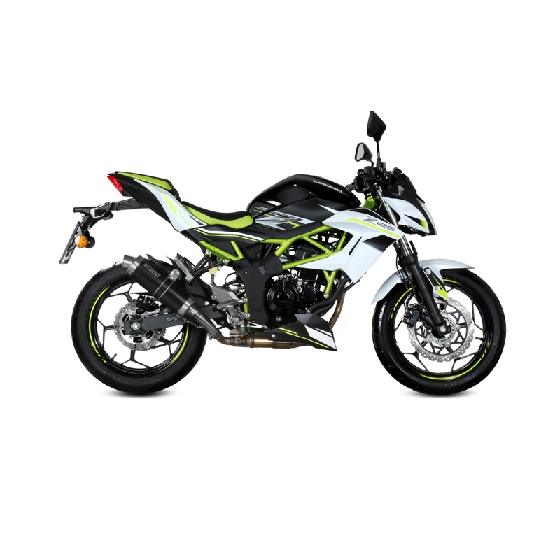 Koncovka výfuku STORM GP Oceľovo čierna pre KAWASAKI Z 125 2019-2024, KAWASAKI Ninja 125 2019-2024