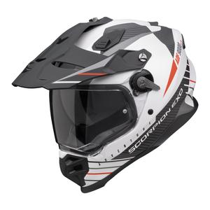 Enduro helma Scorpion ADF-9000 Air Feat matná bielo-čierno-červená