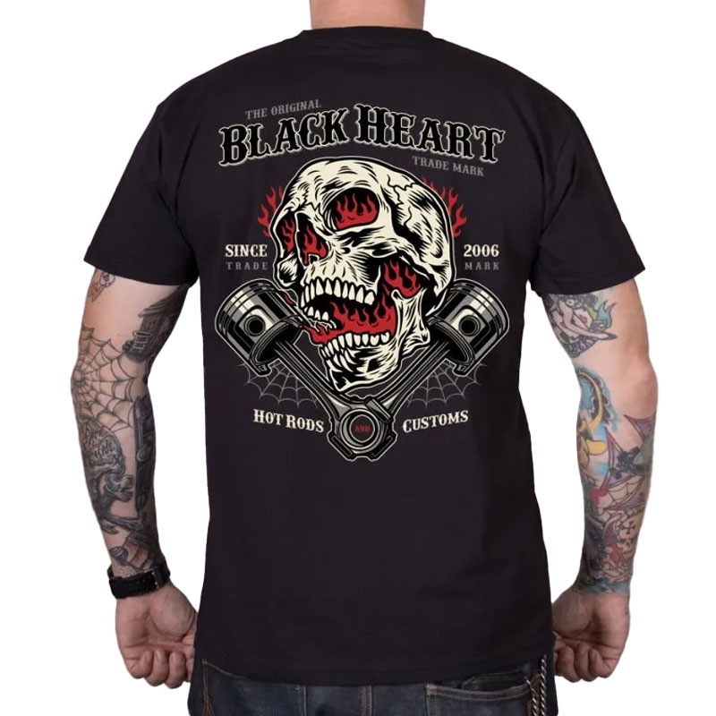 Tričko Black Heart Flame Piston čierne