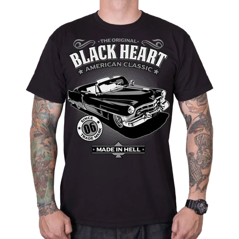 Tričko Black Heart Cadillac čierne
